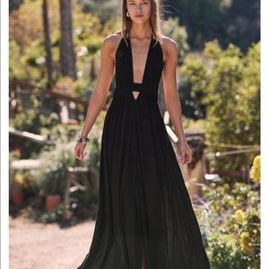Free People look into the sun black maxi dress